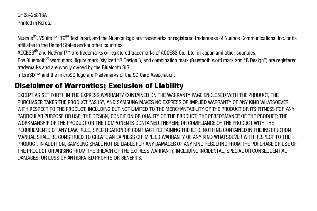 Sharp R520_CJ16_MM_111009_F4 user manual Disclaimer of Warranties Exclusion of Liability 