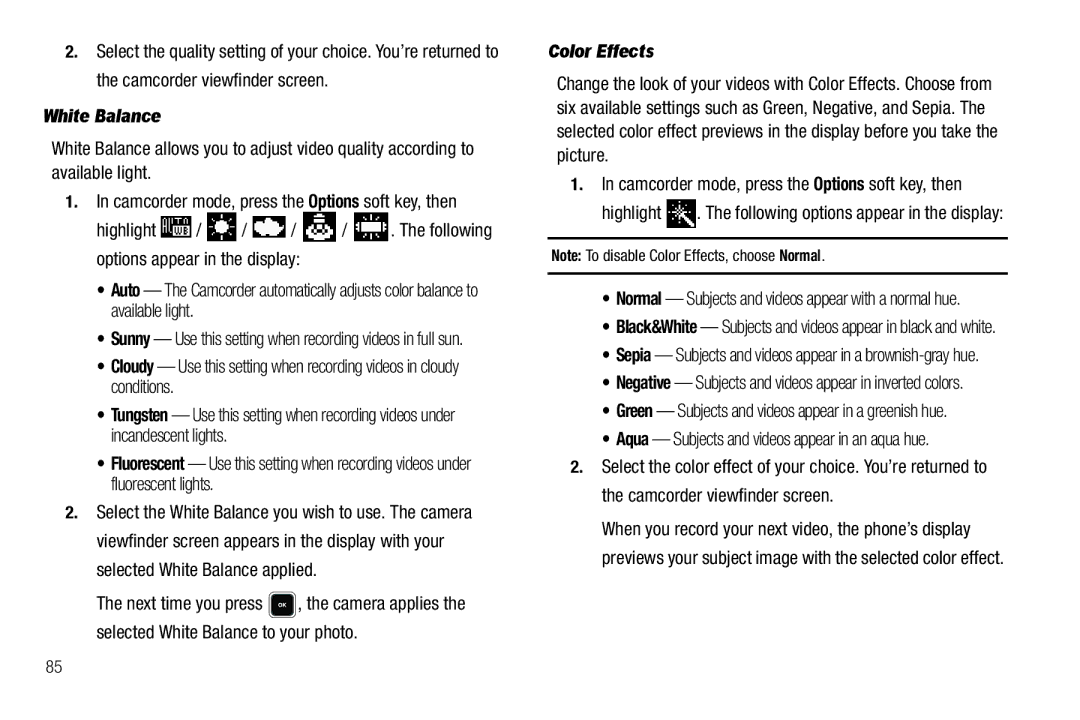 Sharp R520_CJ16_MM_111009_F4 user manual Sunny Use this setting when recording videos in full sun 