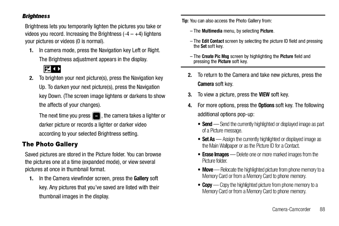 Sharp R520_CJ16_MM_111009_F4 user manual Photo Gallery, According to your selected Brightness setting 