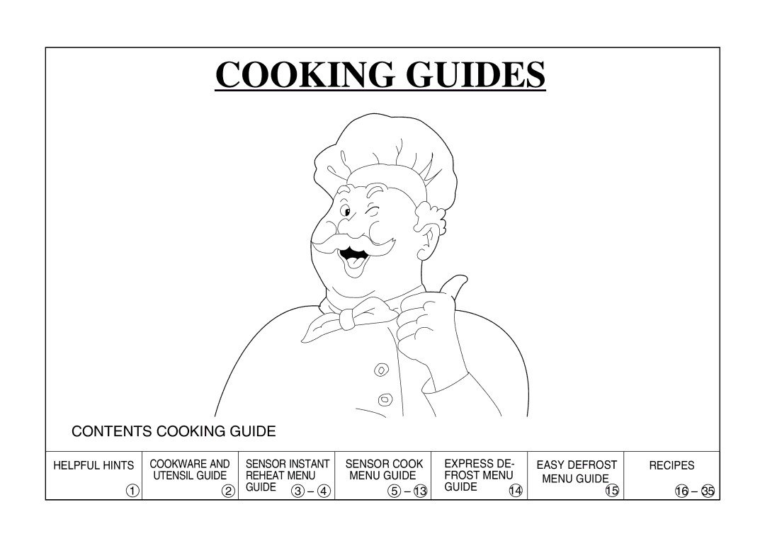 Sharp R580d(K) manual Cooking Guides 