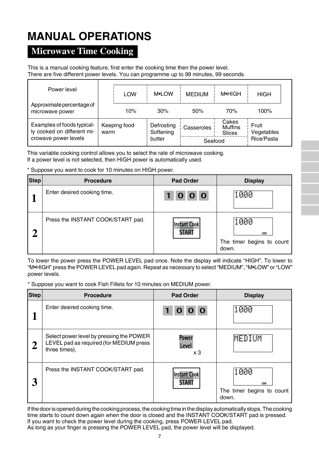 Sharp R580d(K) manual Manual Operations, Microwave Time Cooking, D I U M 