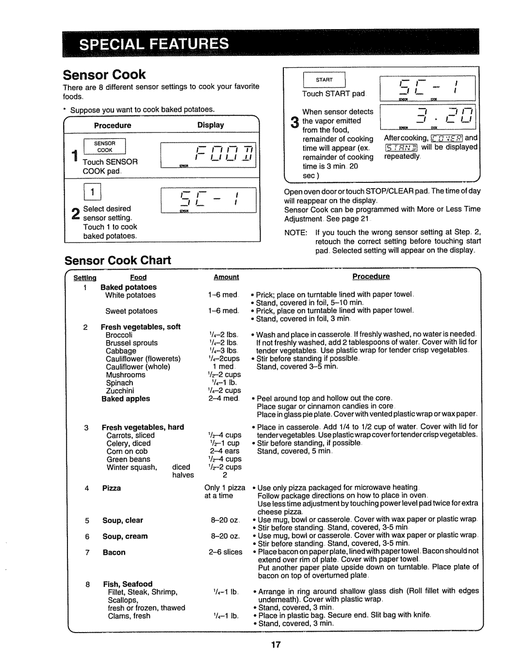 Sharp R9H66, R9H94B manual Sensor Cook, LI Ll .J 