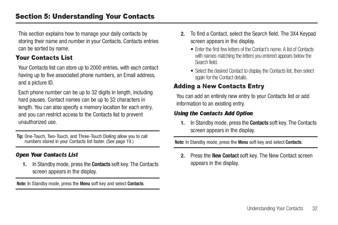 Sharp SCH-R850 user manual Understanding Your Contacts, Adding a New Contacts Entry, Open Your Contacts List 