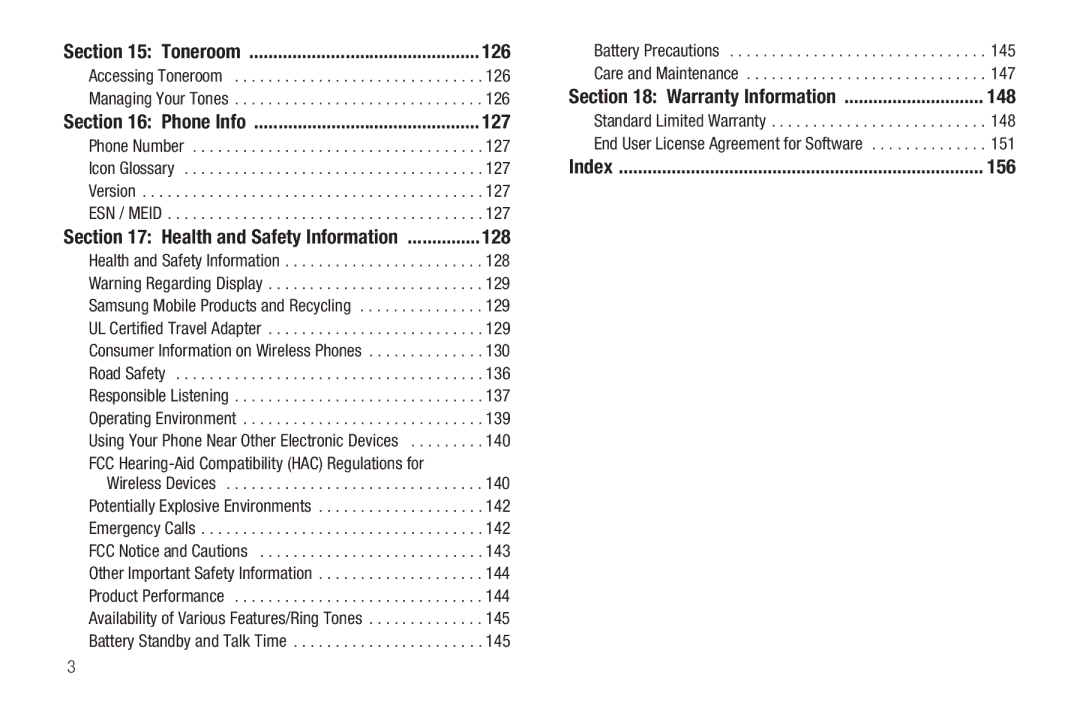 Sharp SCH-R850 user manual 126, 127, 128, 148, 156 