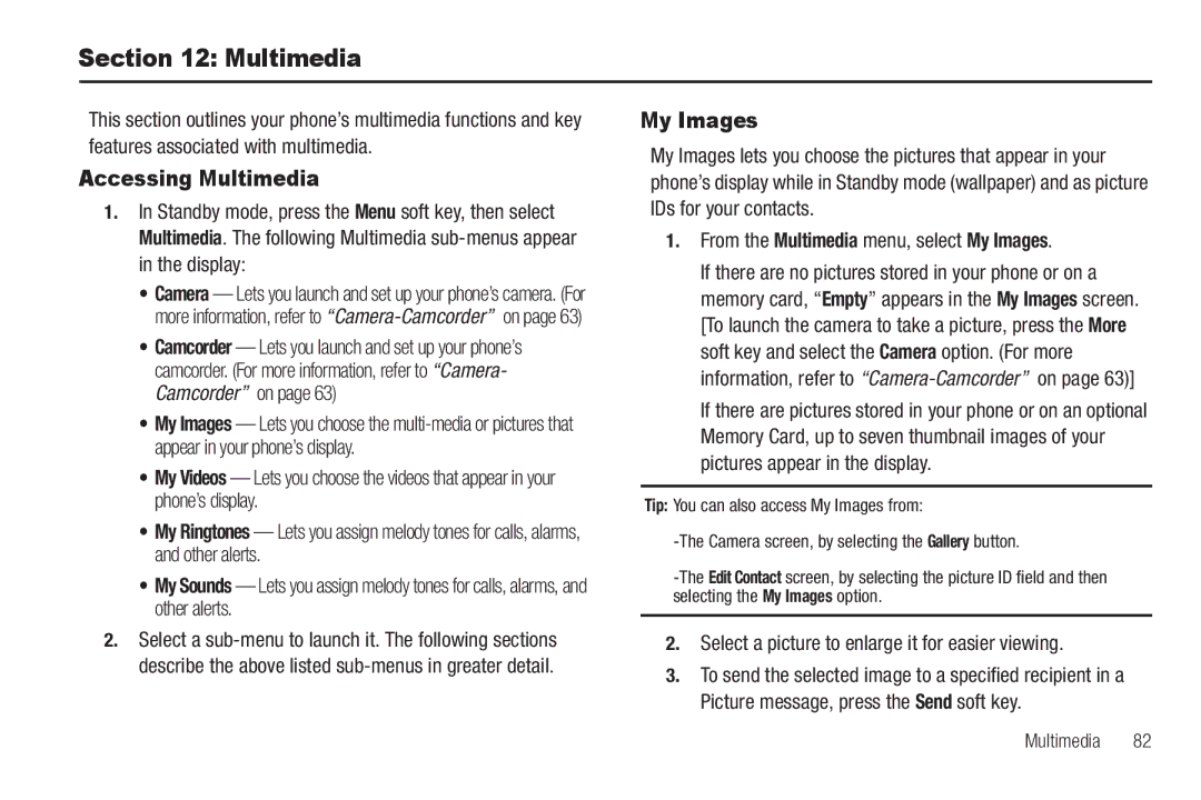 Sharp SCH-R850 user manual Accessing Multimedia, My Images, Select a picture to enlarge it for easier viewing 