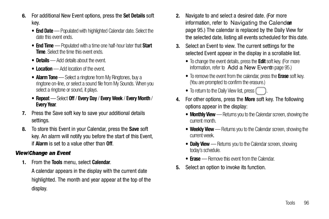 Sharp SCH-R850 user manual View/Change an Event 