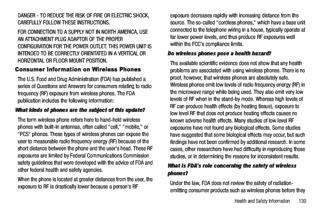Sharp SCH-R850 user manual Consumer Information on Wireless Phones, Do wireless phones pose a health hazard? 