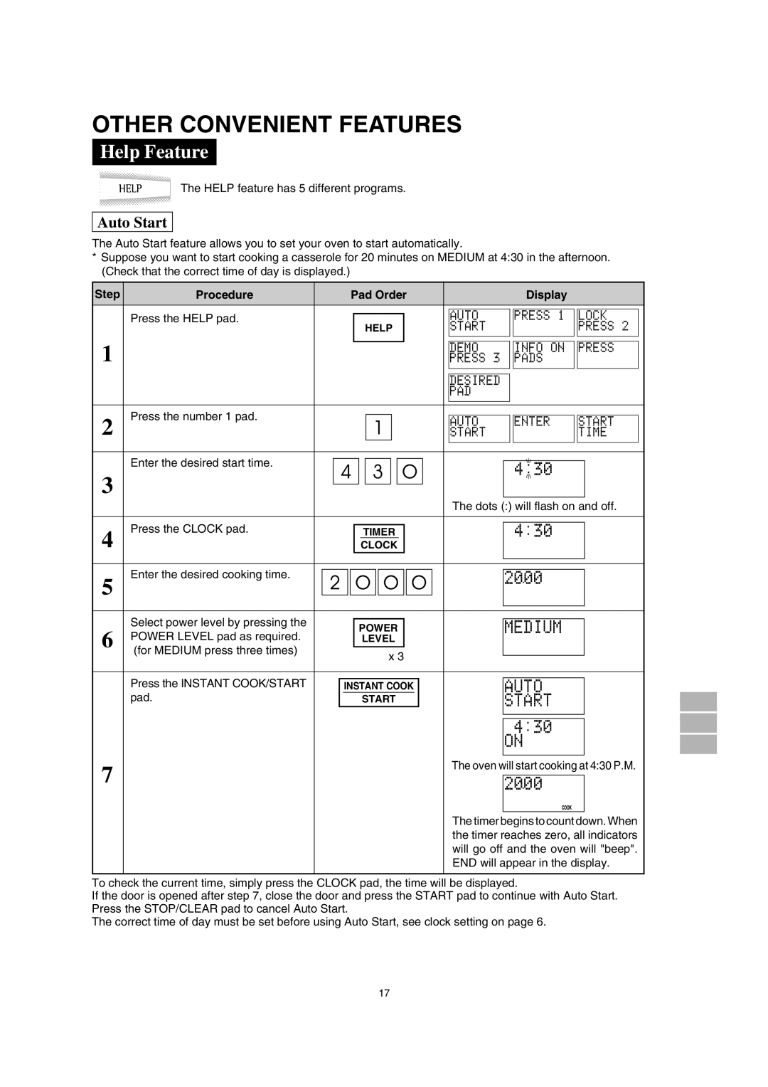 Sharp R-380H, SCR/SCRNZ, A40267 manual Other Convenient Features, Help Feature, T O 