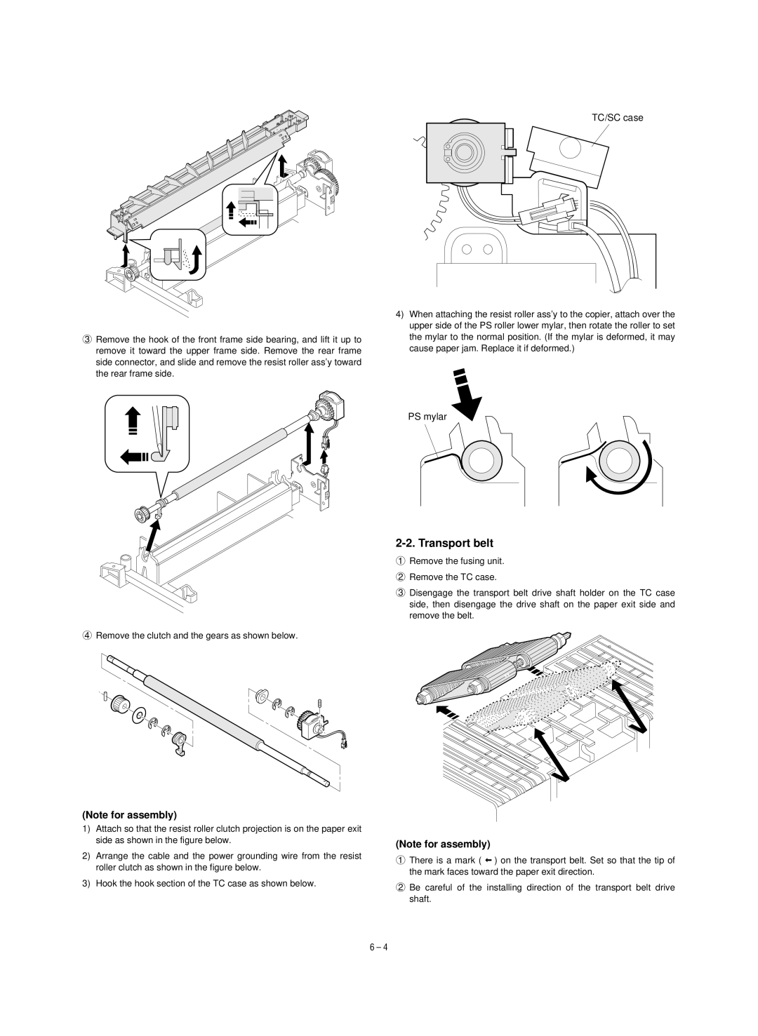 Sharp SF-1020, SF-1120 service manual Transport belt 