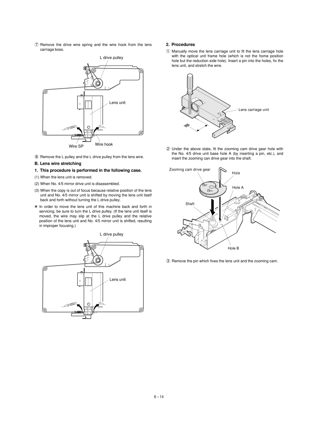 Sharp SF-1020, SF-1120 service manual Procedures 