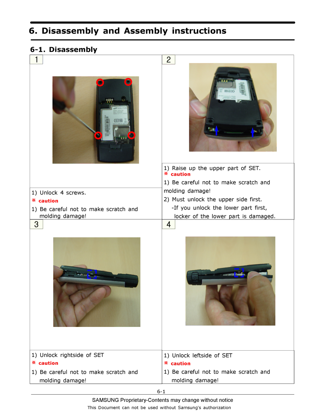 Sharp SGH-C130 manual Disassembly and Assembly instructions 