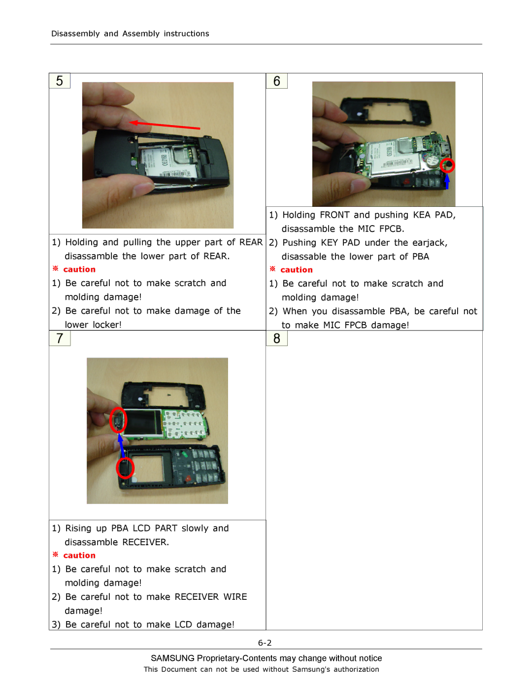 Sharp SGH-C130 manual Holding Front and pushing KEA PAD 