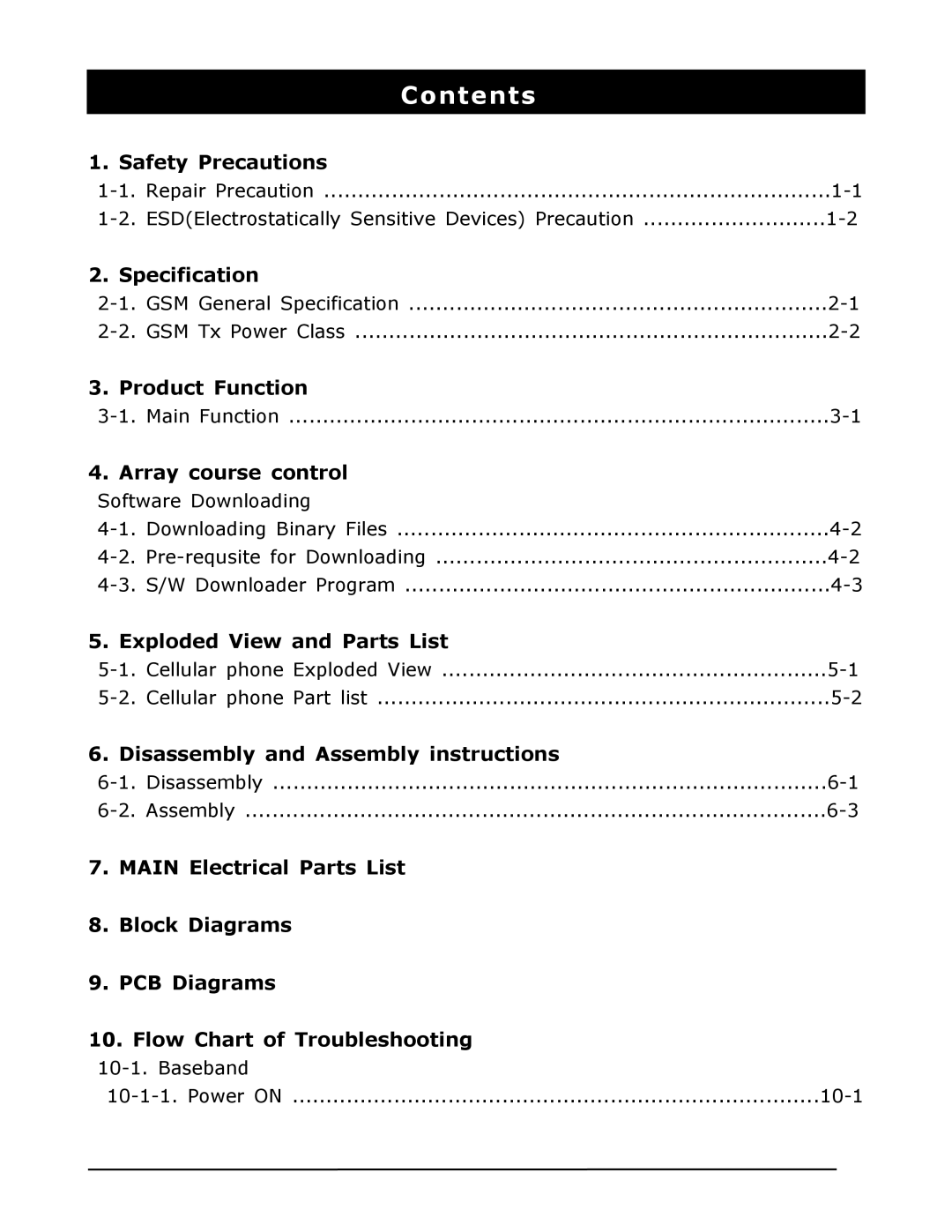 Sharp SGH-C130 manual Contents 