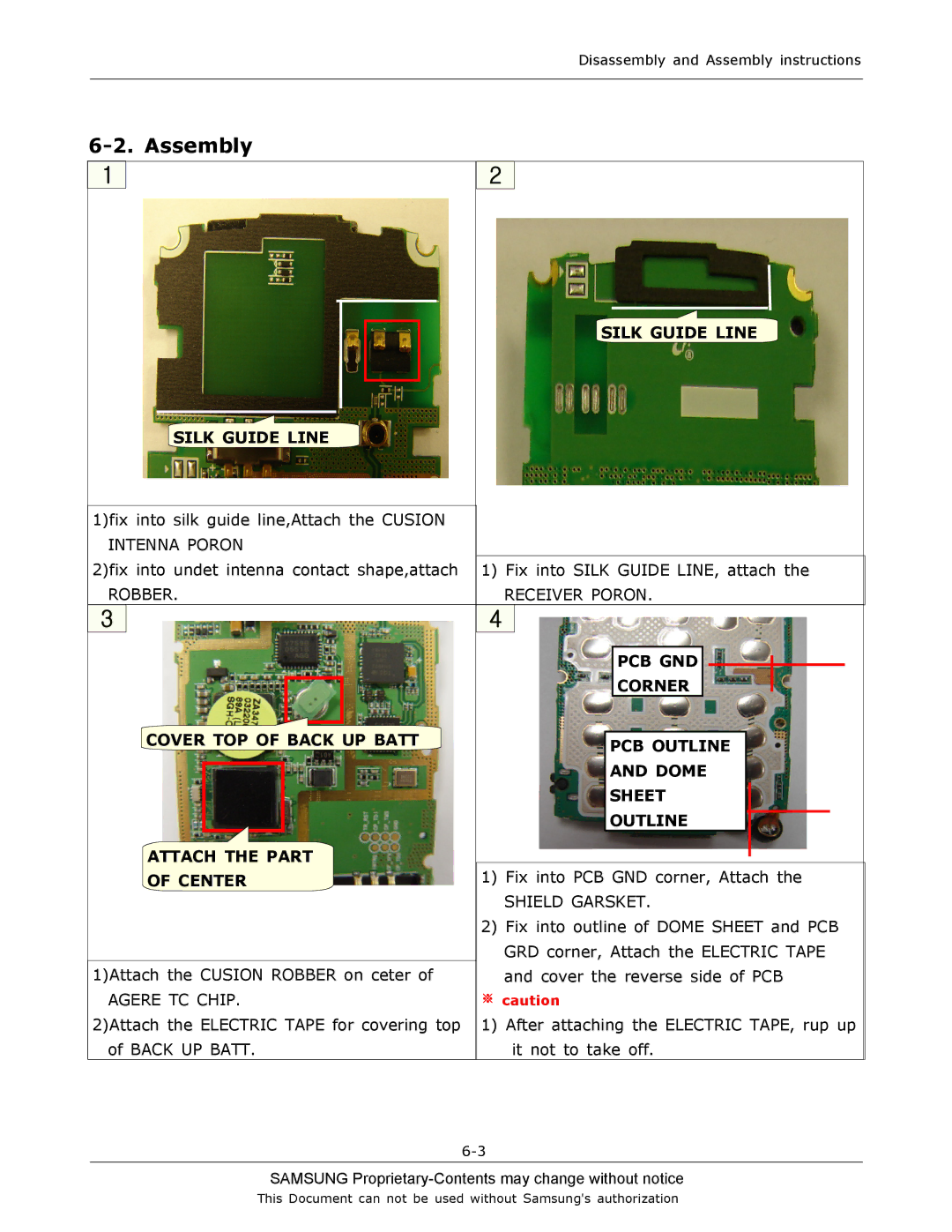 Sharp SGH-C130 manual Assembly 