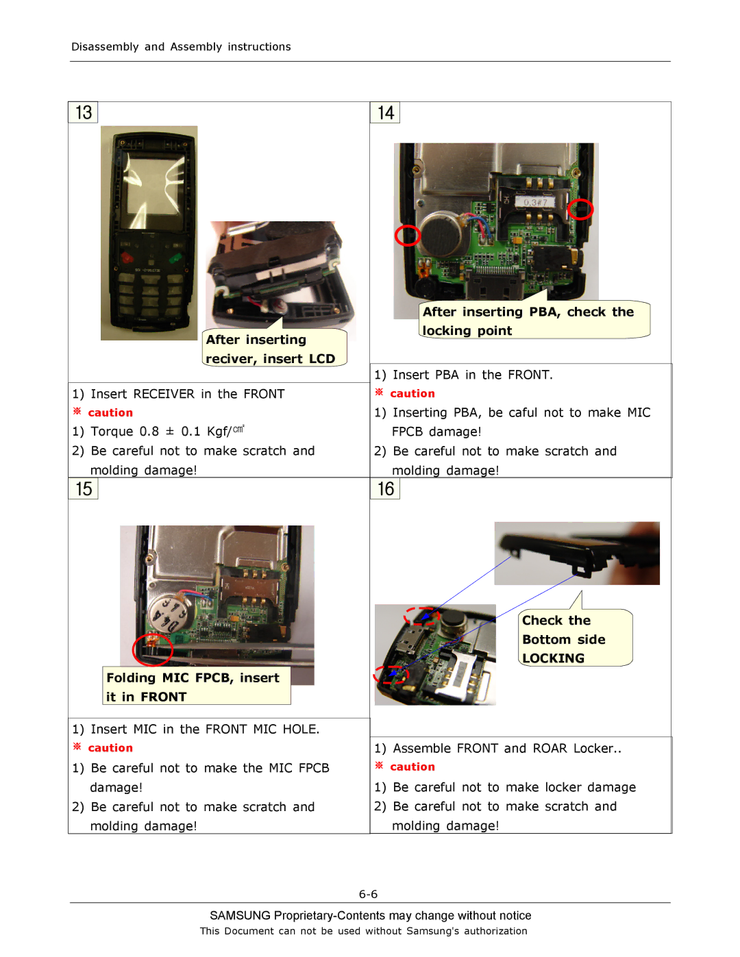 Sharp SGH-C130 manual Locking 