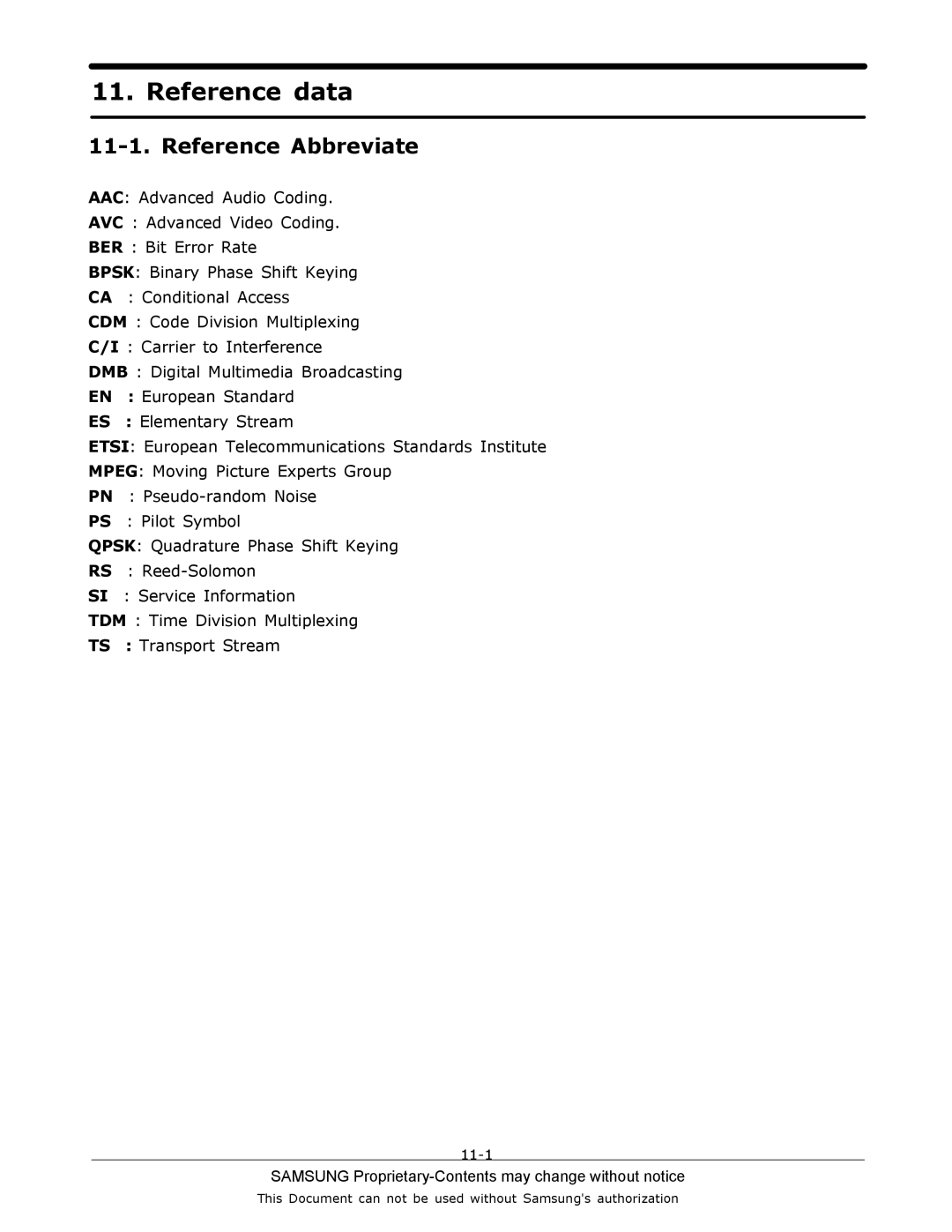 Sharp SGH-C130 manual Reference data, Reference Abbreviate 