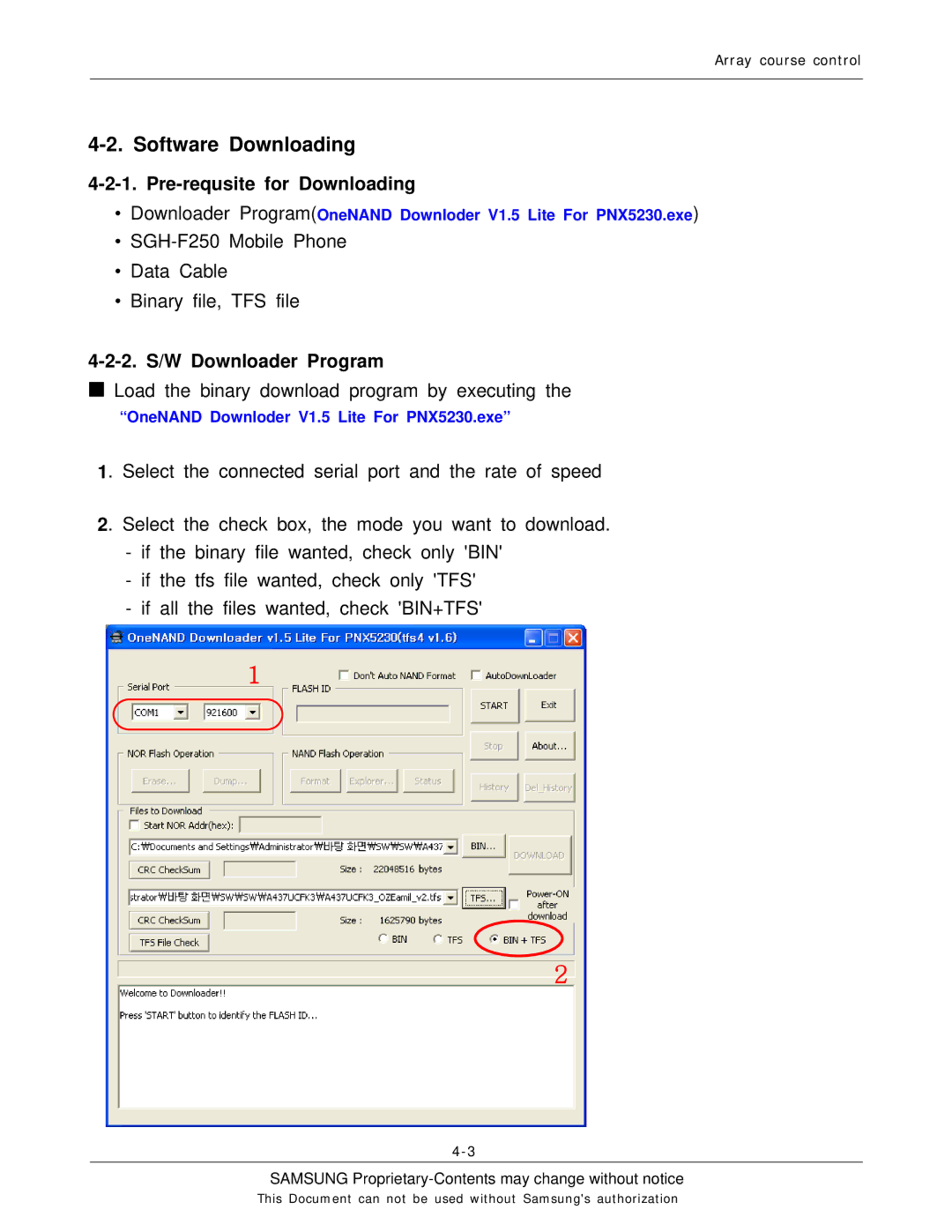 Sharp SGH-F250 manual Software Downloading, Pre-requsite for Downloading 