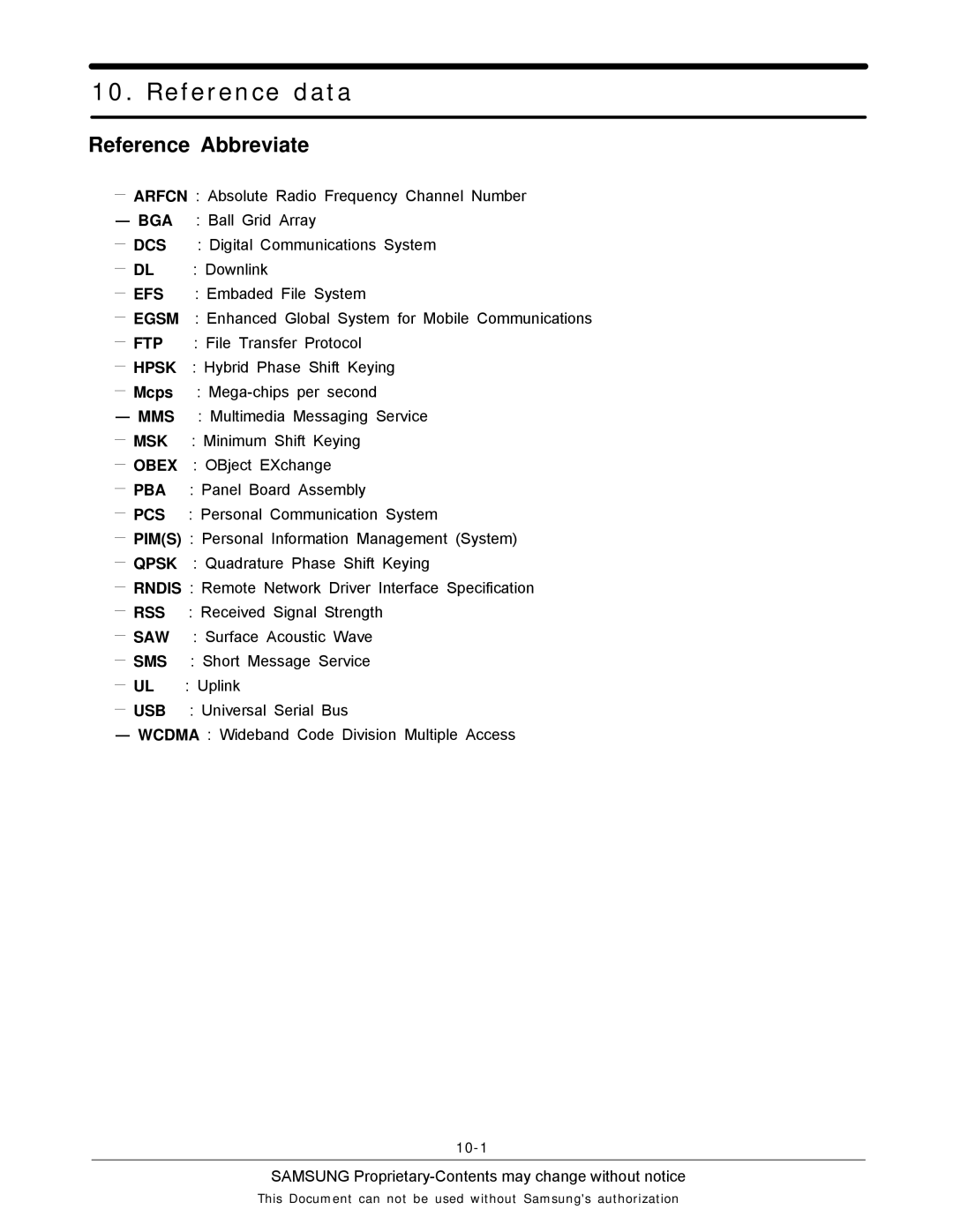 Sharp SGH-I600 manual Reference data 