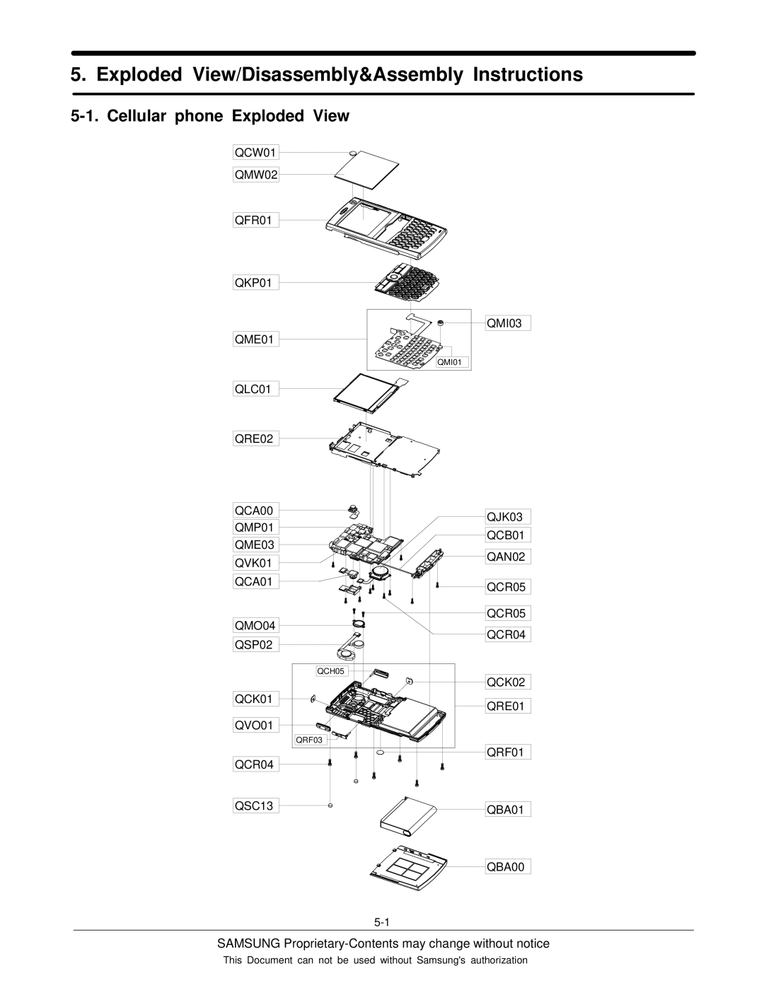 Sharp SGH-I600 manual Exploded View/Disassembly&Assembly Instructions 