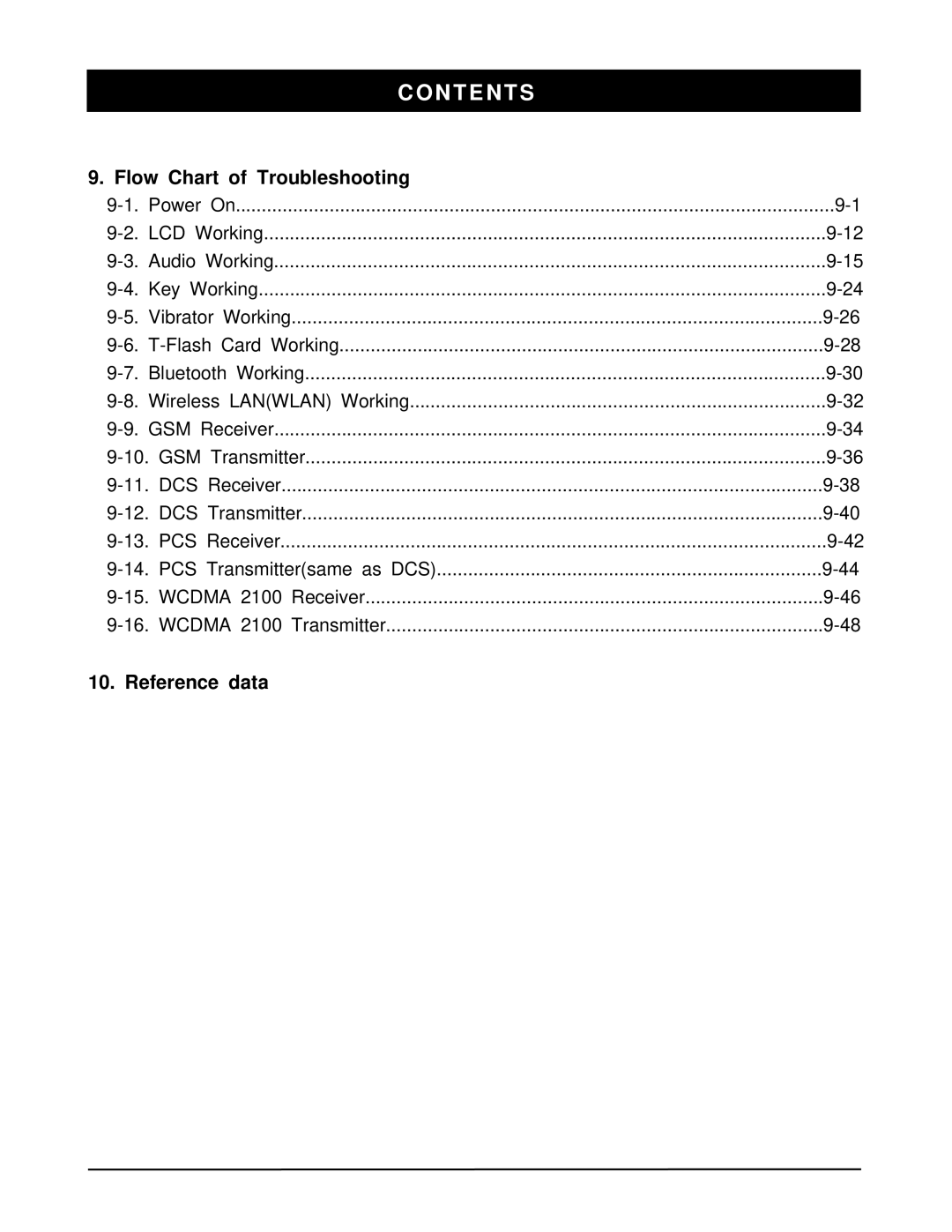 Sharp SGH-I600 manual Reference data 