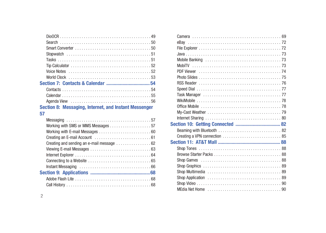 Sharp SGH-I627 user manual Messaging, Internet, and Instant Messenger 