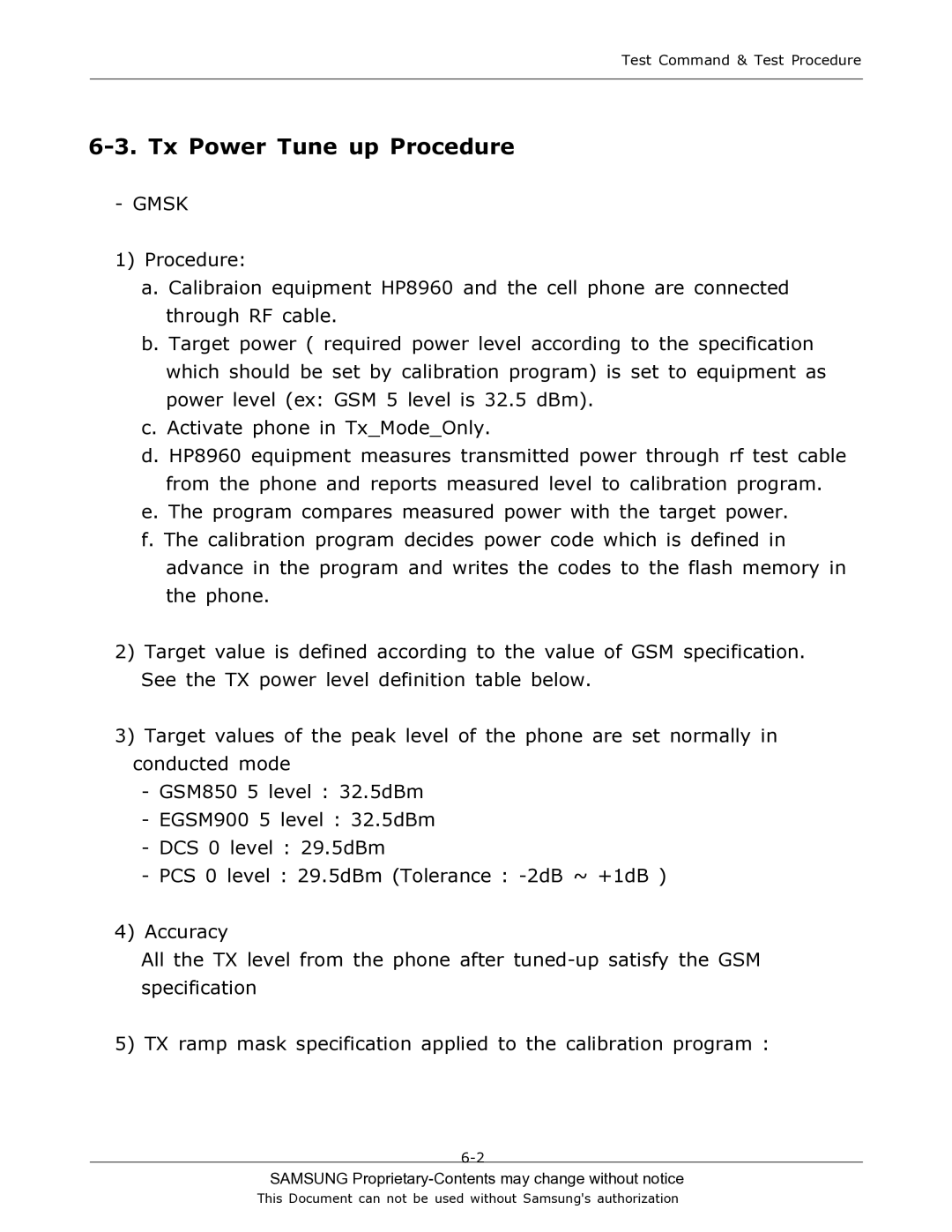 Sharp SGH-T519 manual Tx Power Tune up Procedure 