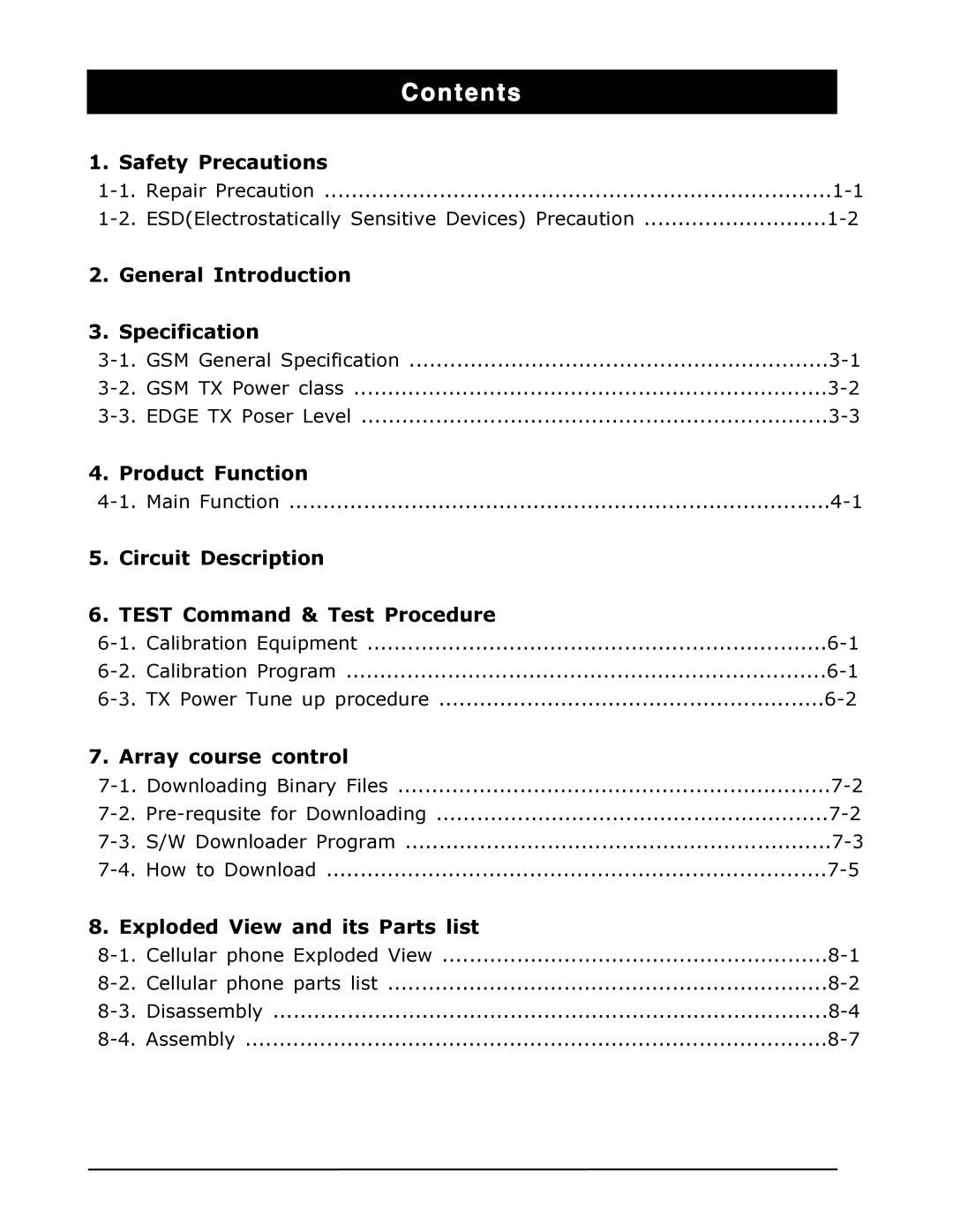 Sharp SGH-T519 manual Contents 