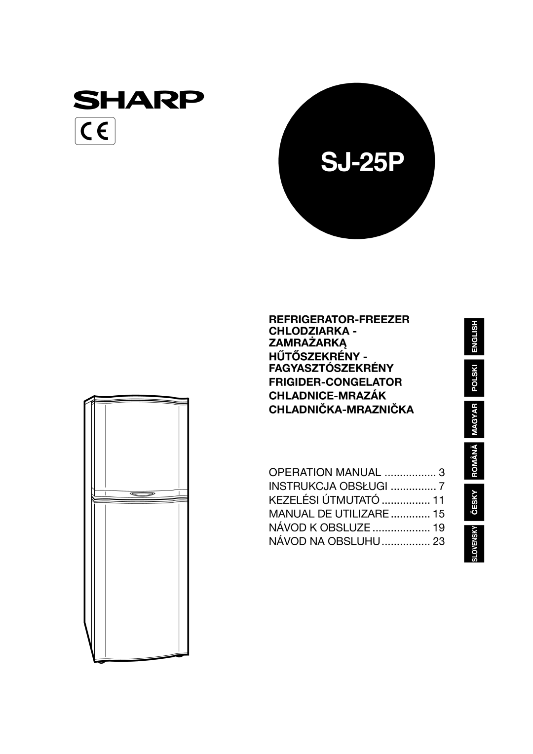 Sharp SJ-25P operation manual 