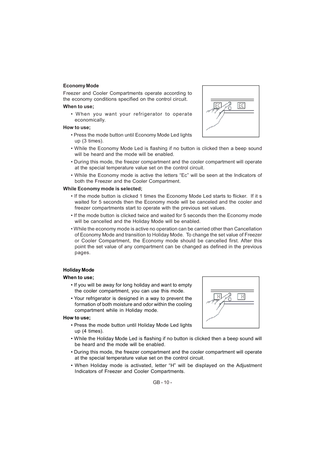 Sharp SJ-F320V operation manual Economy Mode, When to use, How to use, While Economy mode is selected 