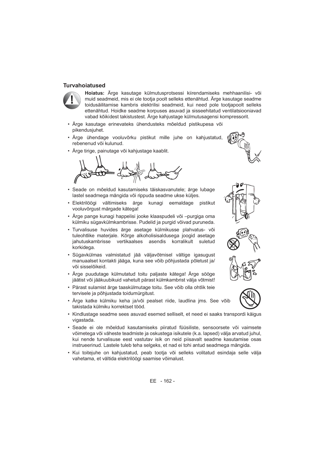 Sharp SJ-F320V operation manual Turvahoiatused 