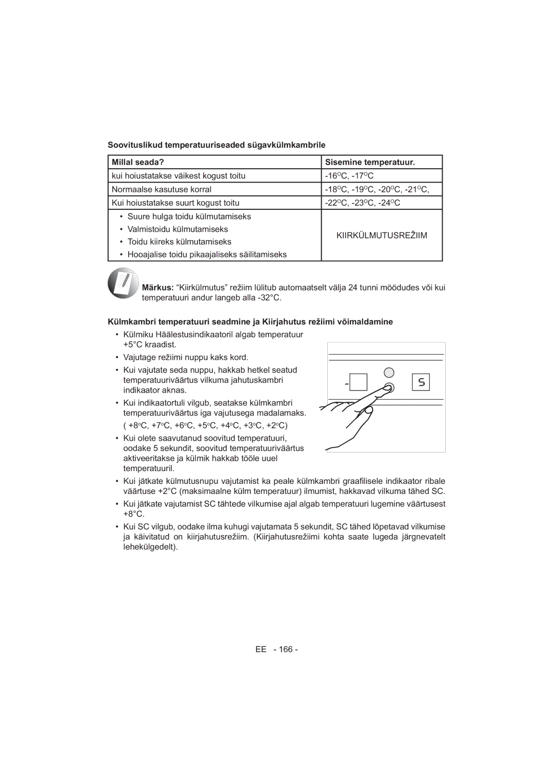 Sharp SJ-F320V operation manual Märkus 