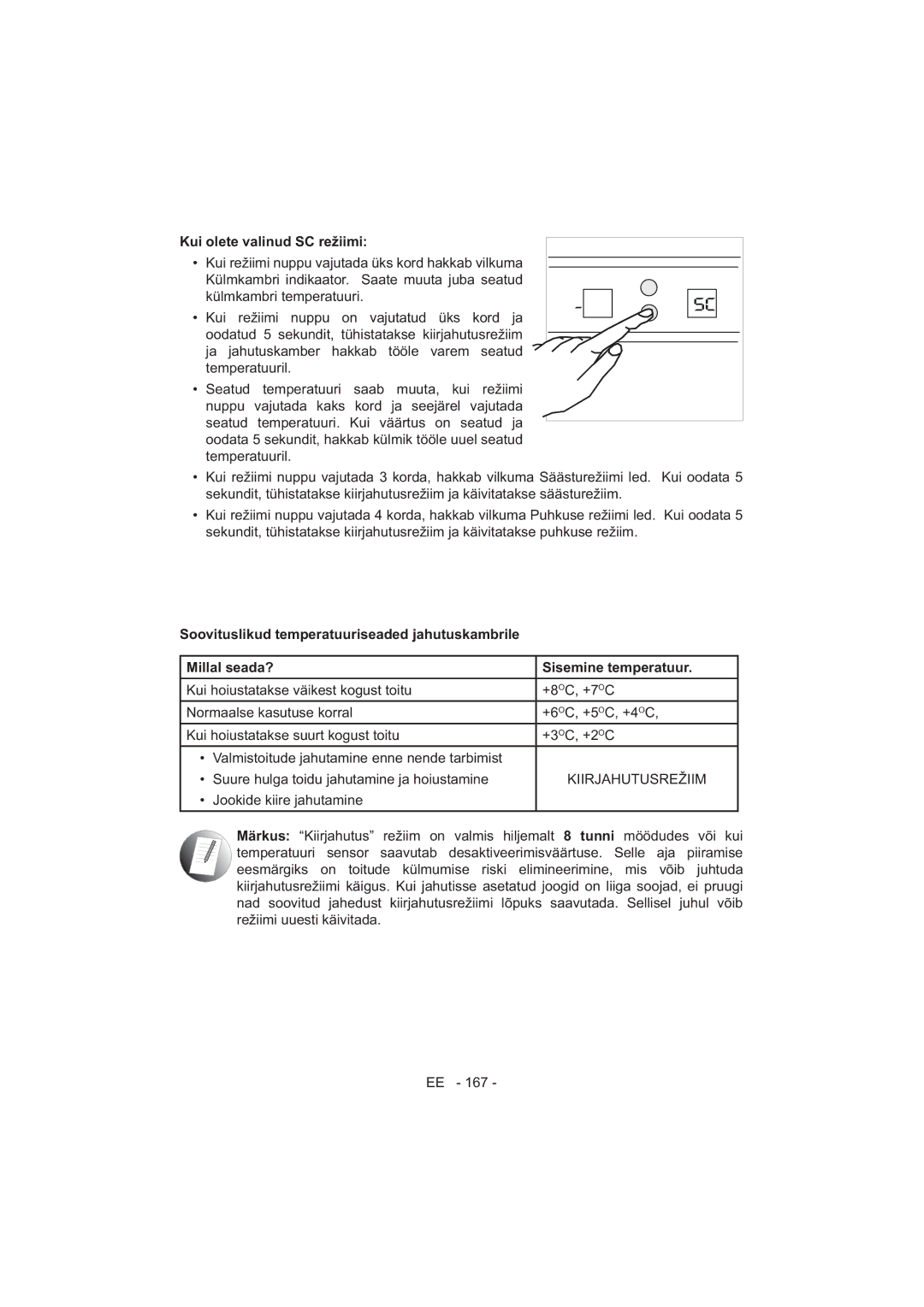 Sharp SJ-F320V operation manual Tunni möödudes või kui 