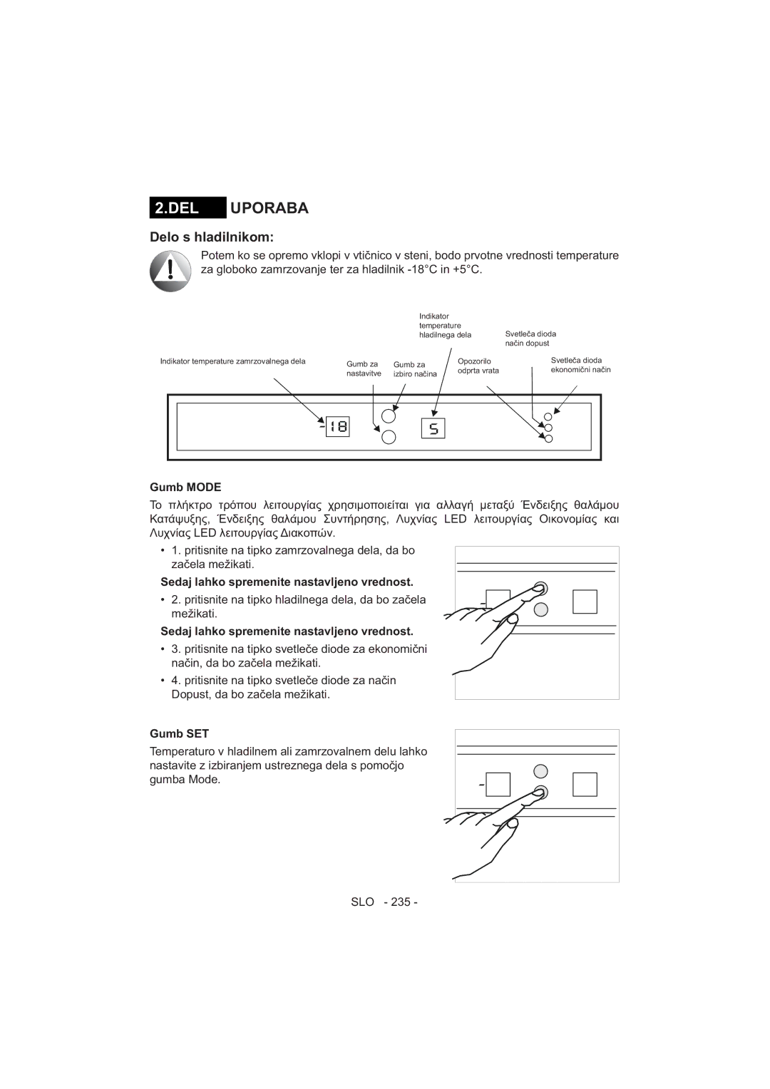 Sharp SJ-F320V operation manual Del 