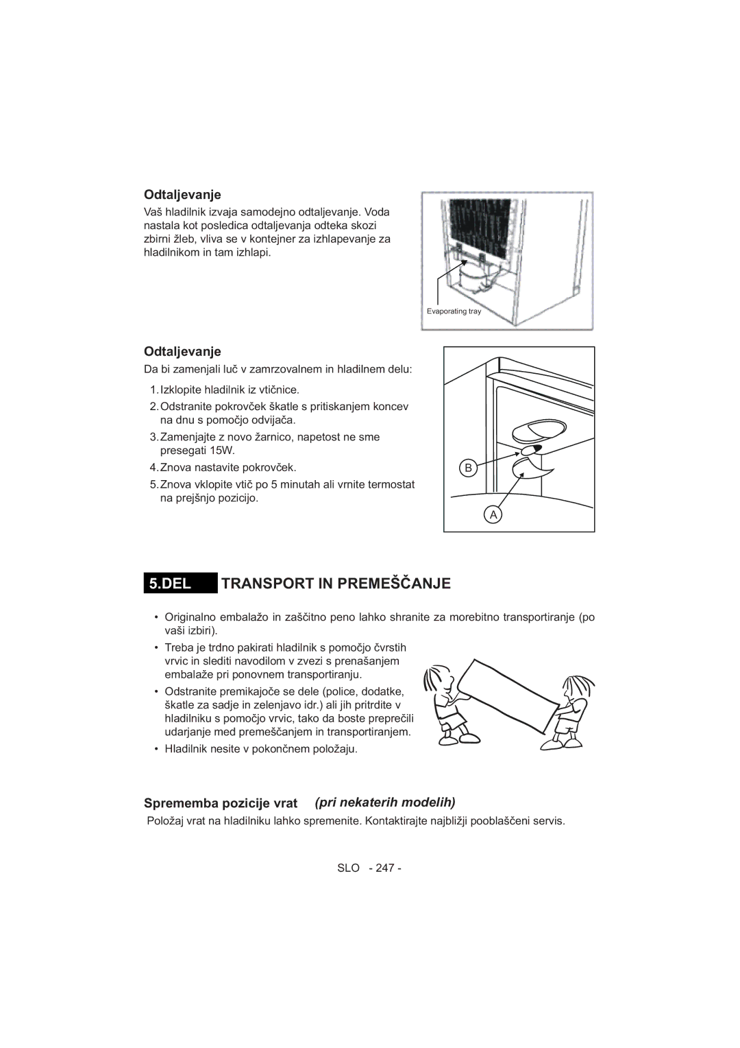 Sharp SJ-F320V operation manual Evaporating tray 