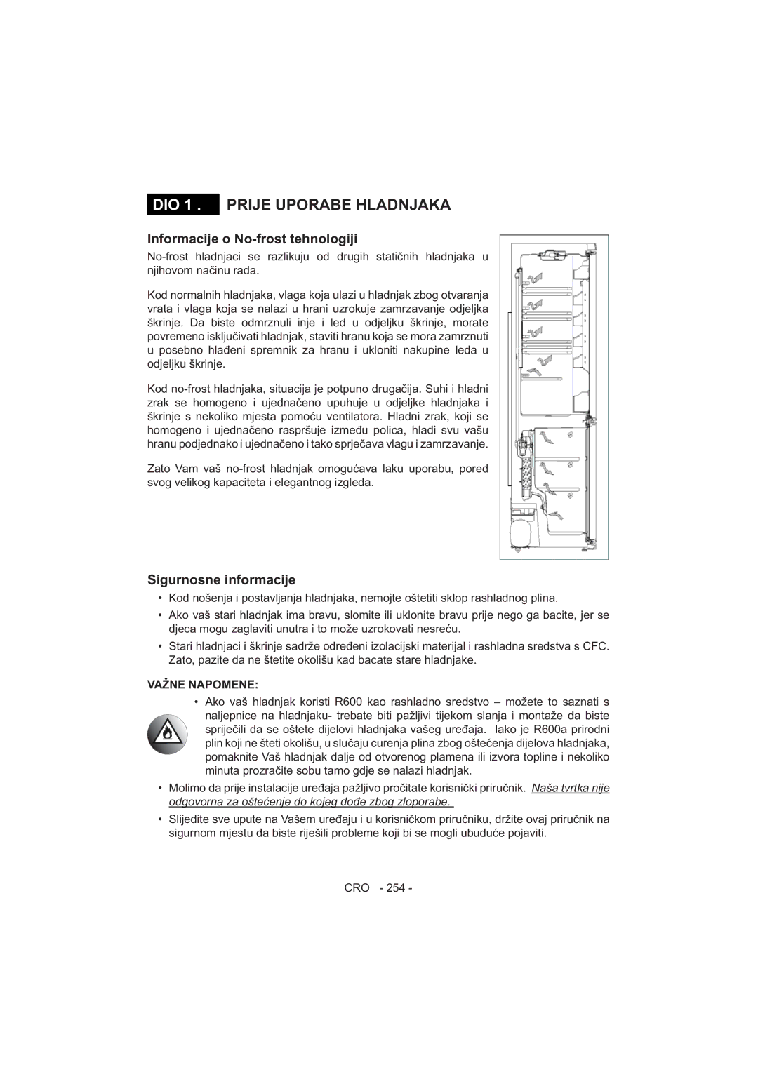 Sharp SJ-F320V operation manual DIO 1 . Prije Uporabe Hladnjaka 