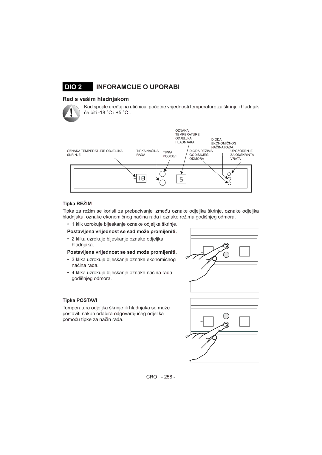 Sharp SJ-F320V operation manual DIO 2 Inforamcije O Uporabi 