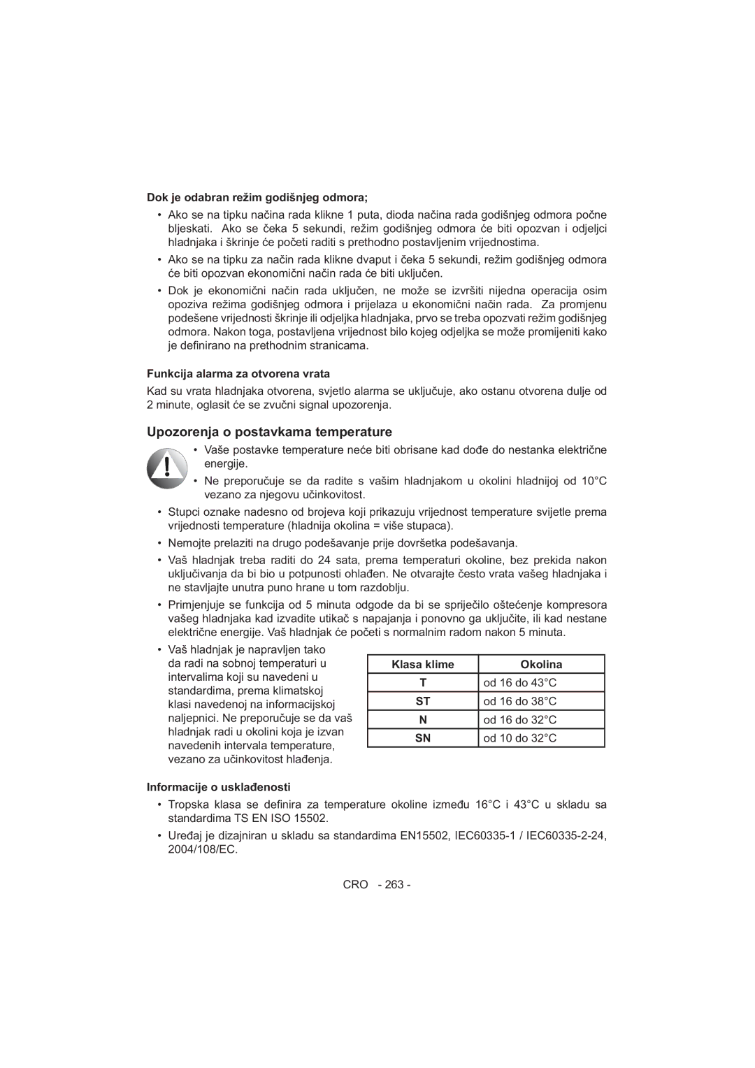 Sharp SJ-F320V operation manual Od 16 do 32C 