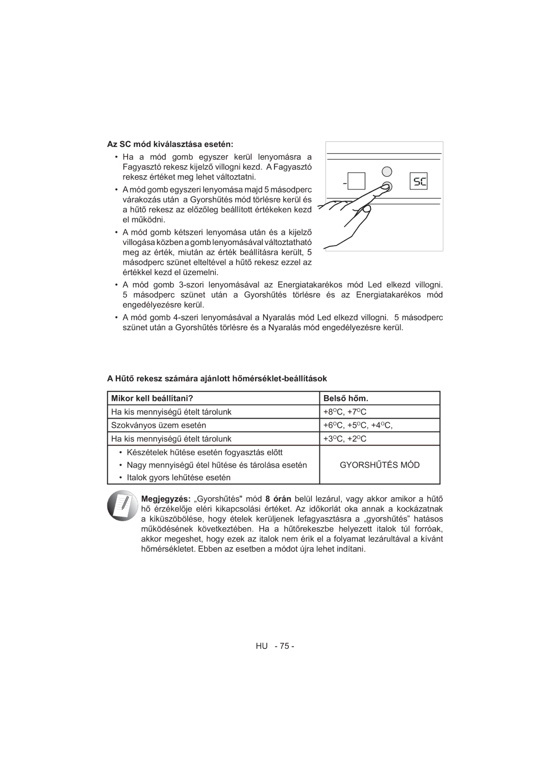 Sharp SJ-F320V operation manual Rekesz értéket meg lehet változtatni 