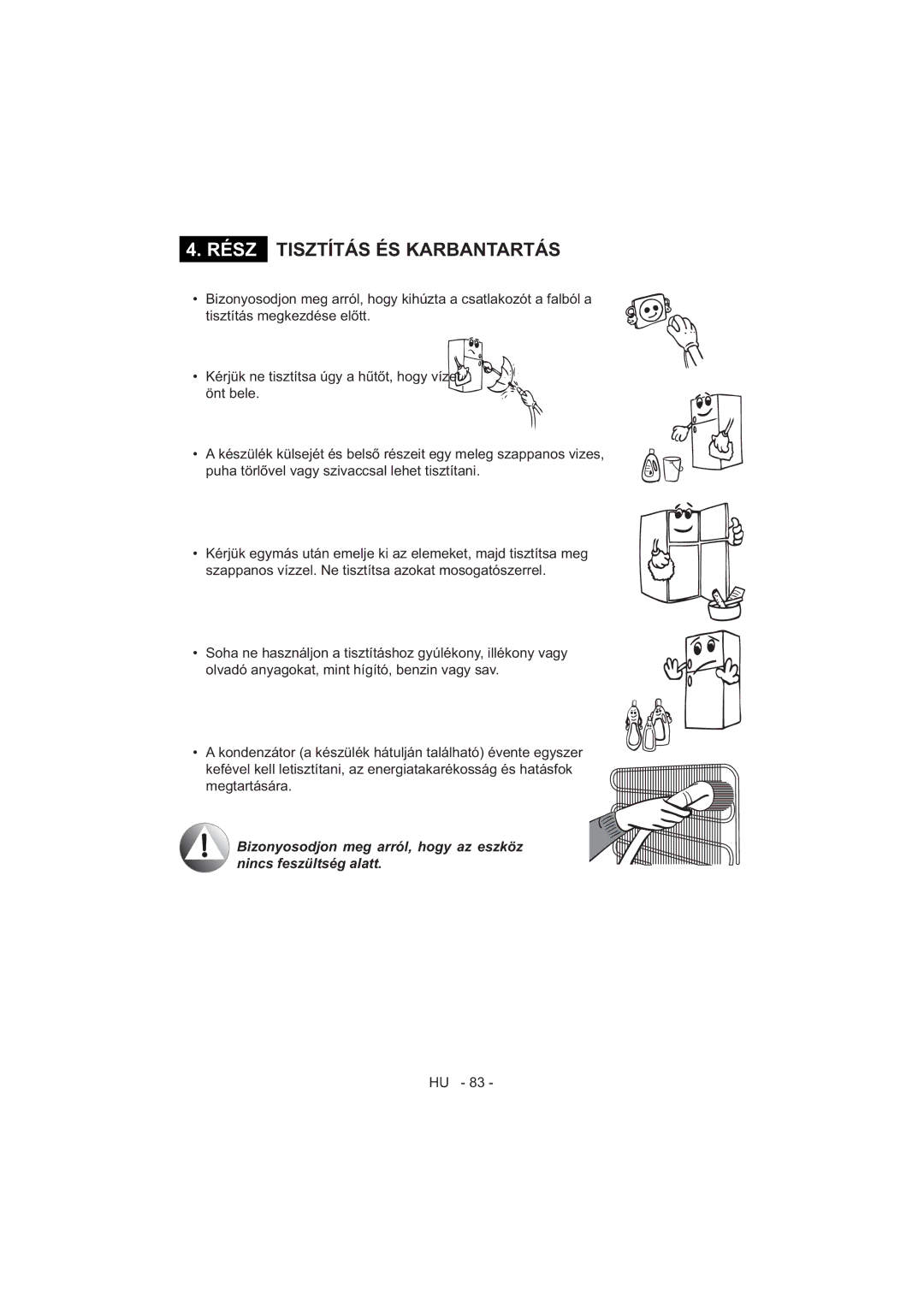 Sharp SJ-F320V operation manual Megtartására 