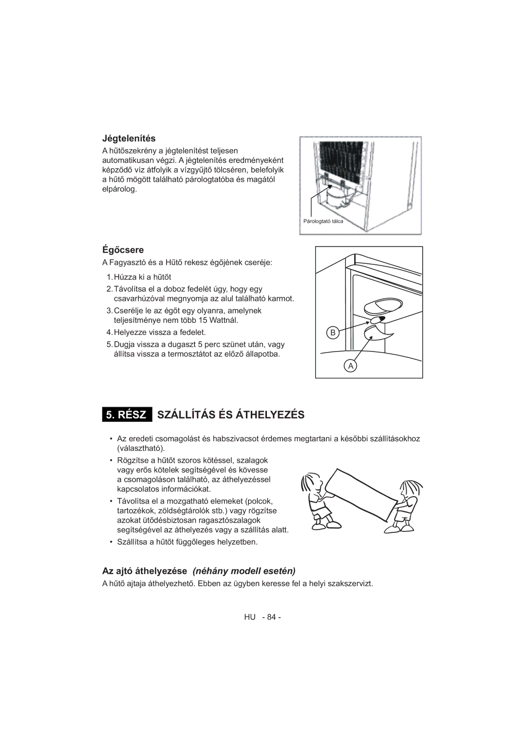 Sharp SJ-F320V operation manual Néhány modell esetén 