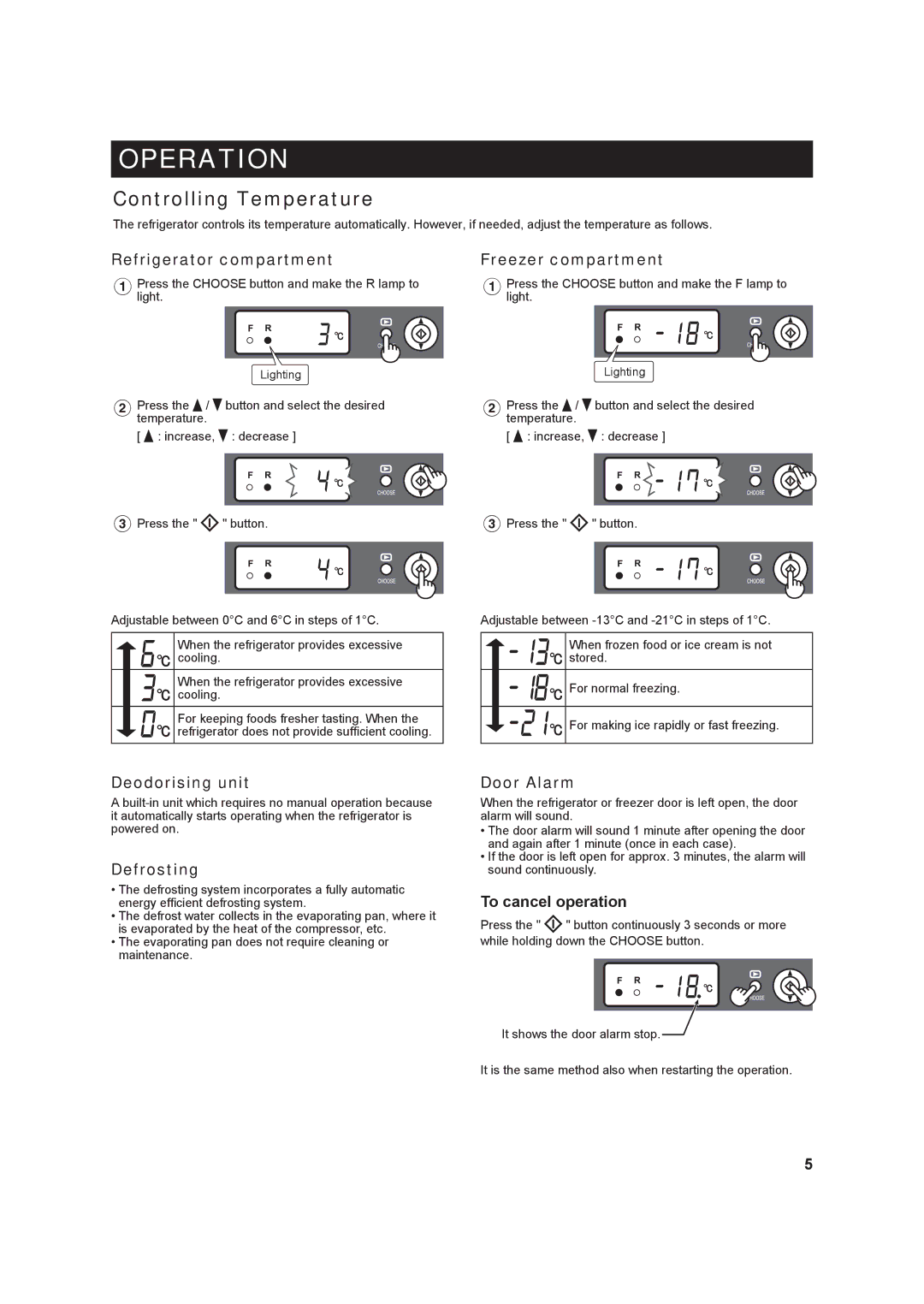 Sharp SJ-F676ST, SJ-F624ST operation manual Operation 