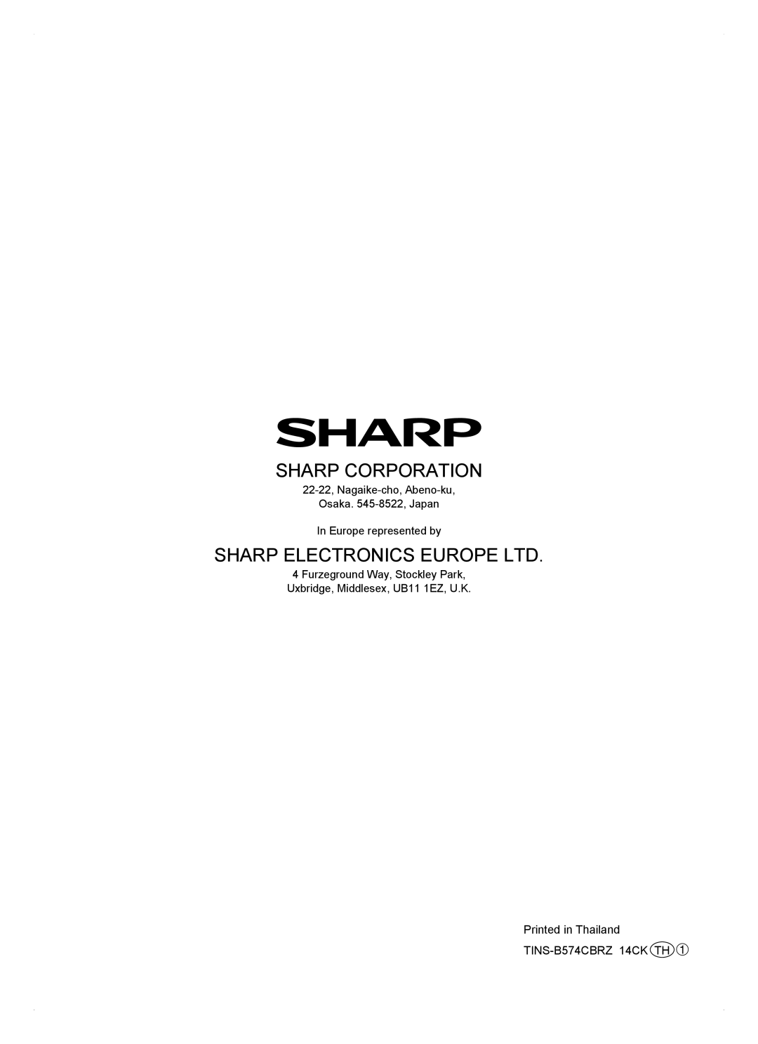 Sharp SJ-FP813V operation manual Sharp Corporation 