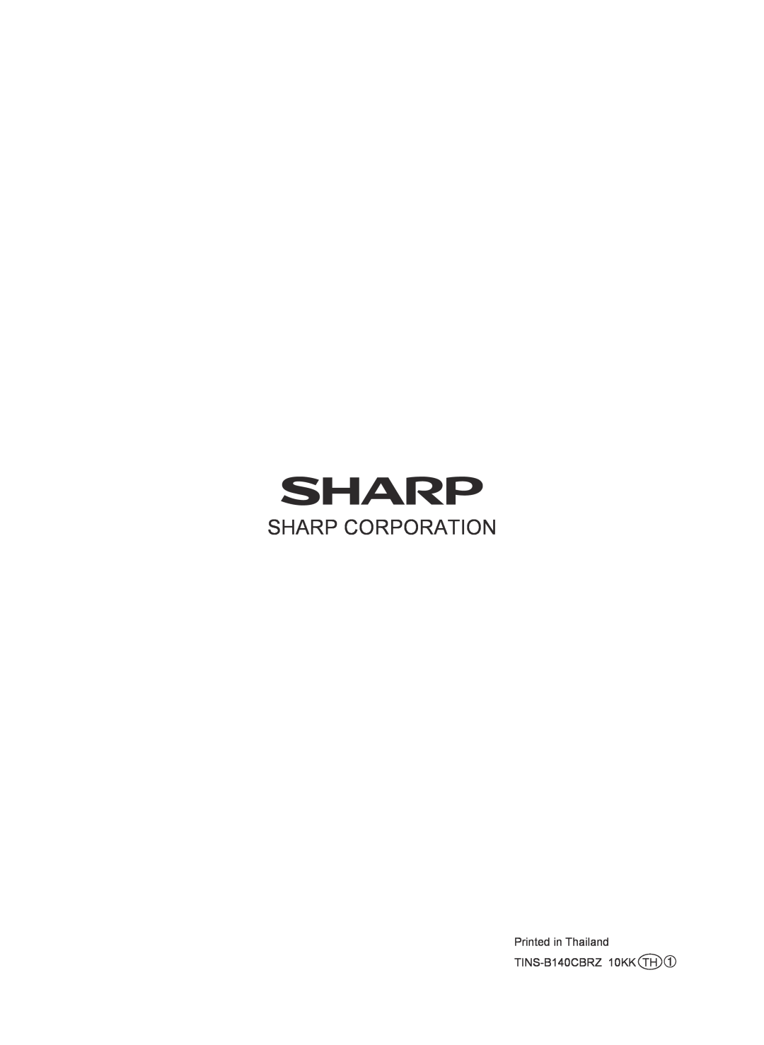 Sharp SJ-RM323T operation manual Sharp Corporation 
