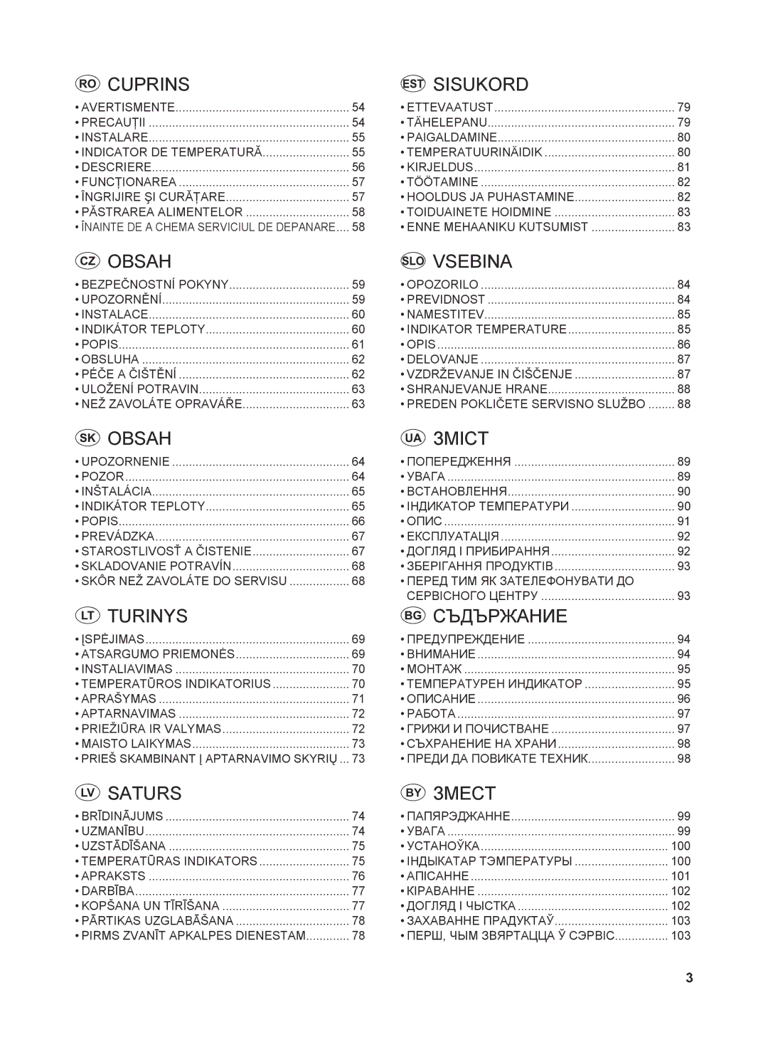 Sharp SJ-GC440V, SJ-SC480V, SJ-SC440V, SJ-GC480V operation manual 100, 101, 102, 103 