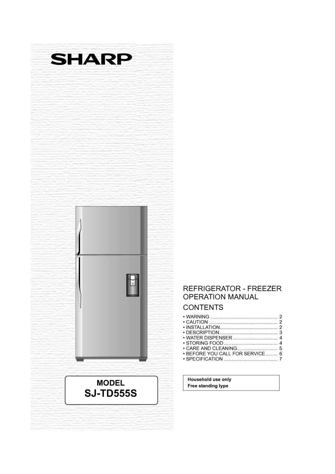 Sharp SJ-TD555S operation manual 