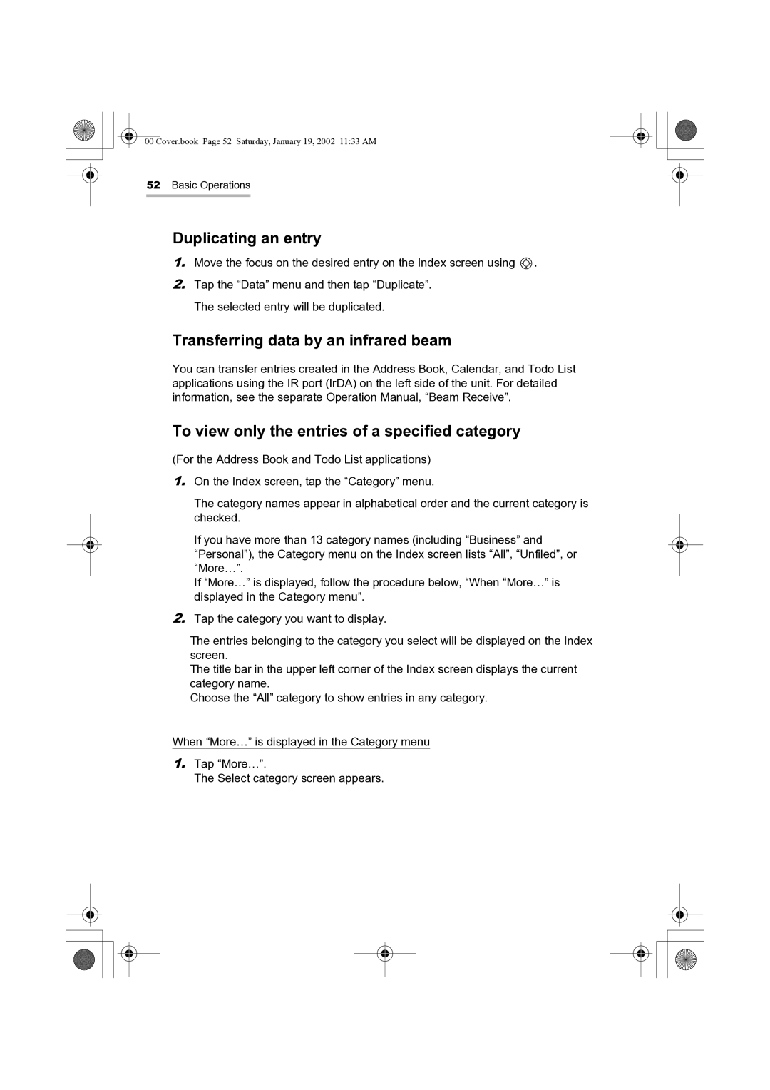 Sharp SL-5500 manual Duplicating an entry 