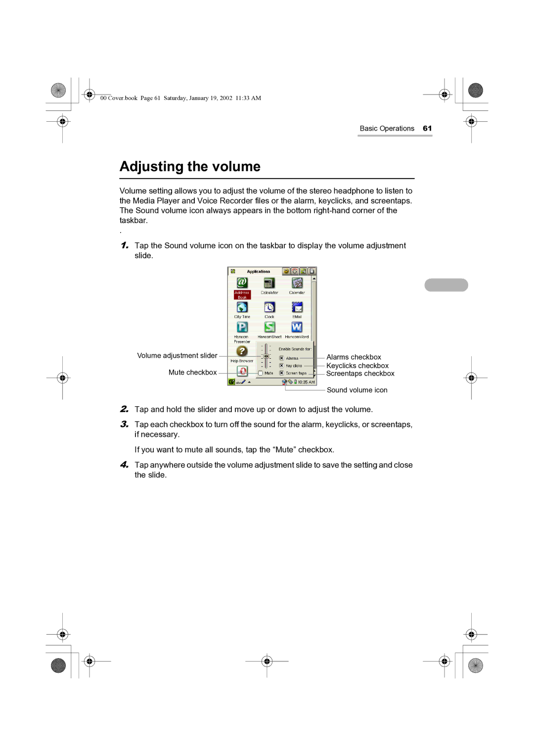 Sharp SL-5500 manual Adjusting the volume 