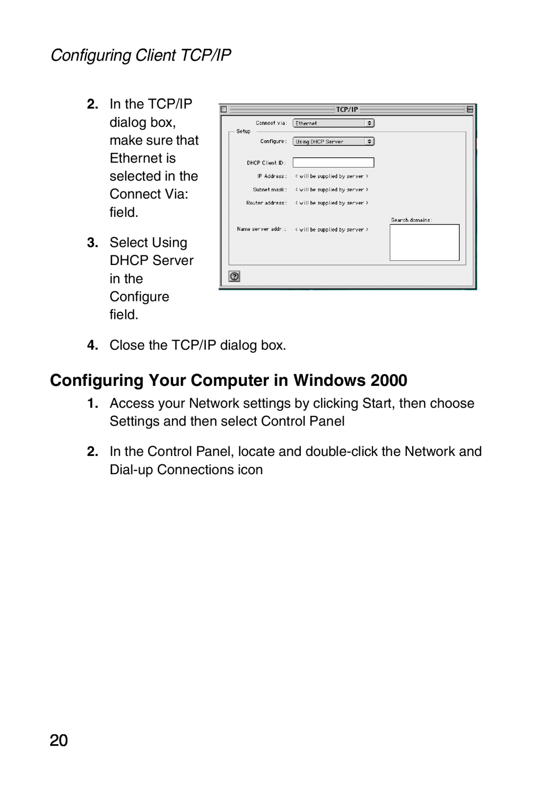 Sharp SMC7004ABR, S M C 7 0 0 4 A B R manual Configuring Your Computer in Windows, Configuring Client TCP/IP 