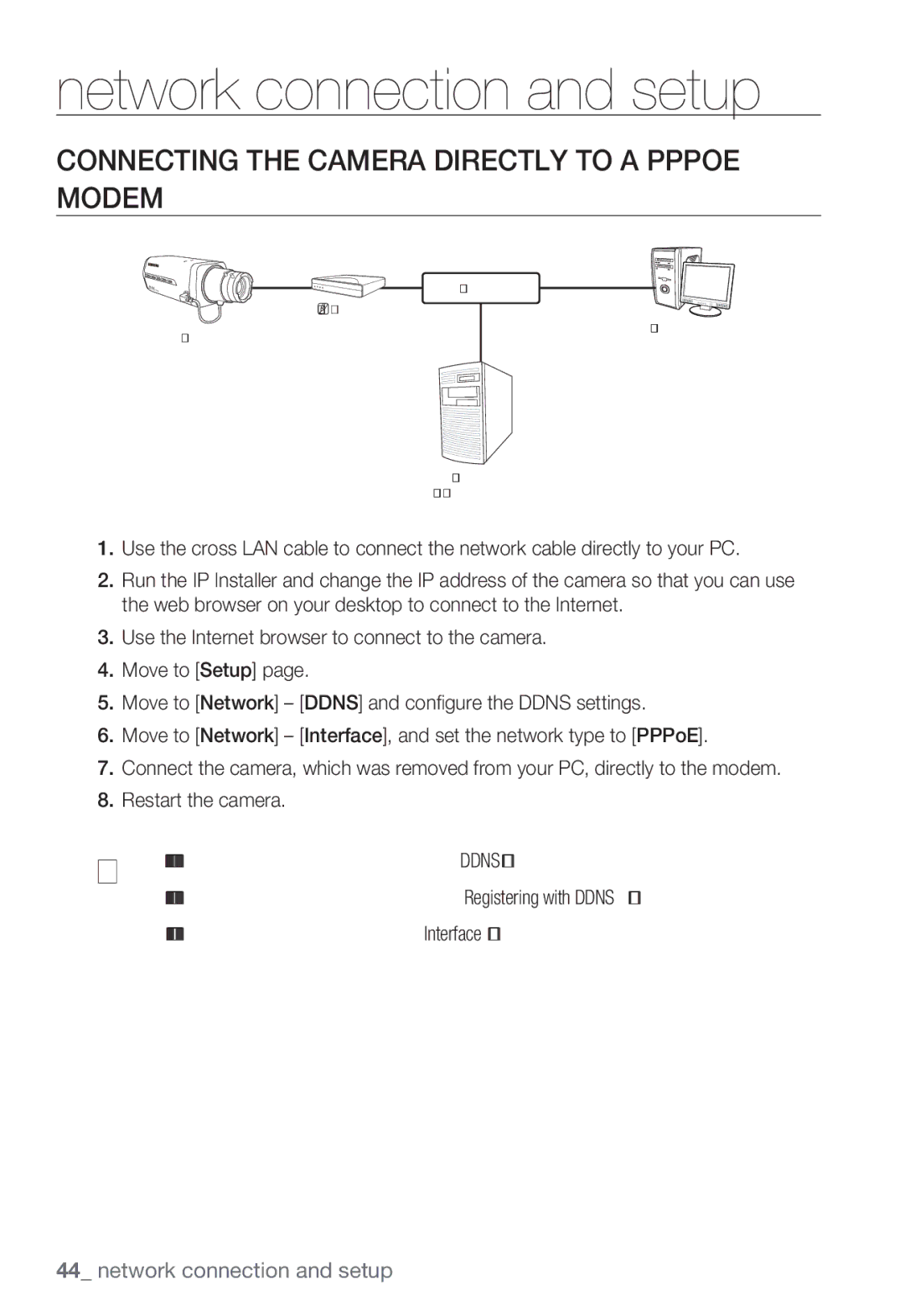 Sharp SND-5080 user manual Connecting the Camera Directly to a Pppoe Modem 