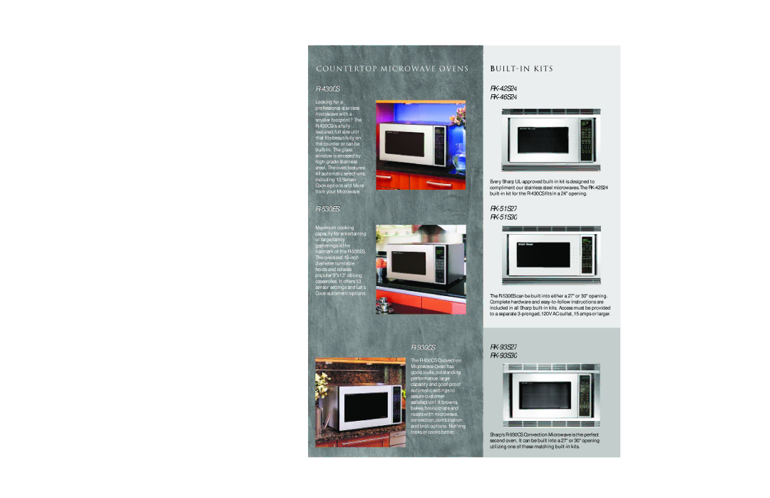 Sharp Stainless Steel Microwave Oven RR -- 44 33 00 CC SS, RR -- 55 33 00 EE SS, RR -- 99 33 00 CC SS, 4 2 S 2 4 6 S 2 